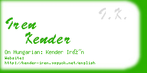 iren kender business card